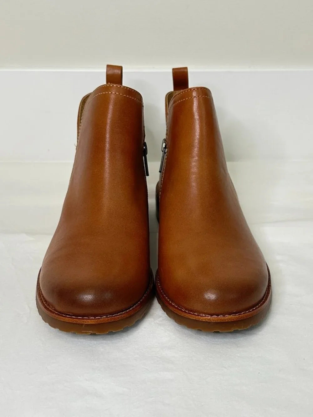 Softt Beatrice Leather Ankle Boots Tan Brown Women's Size 7.5